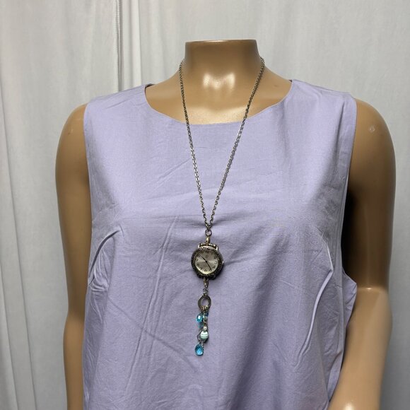 The Drop Ilana Maxi Dress Womens Medium Lavender Loose Sleeveless Wide-Hem NEW - Picture 3 of 9